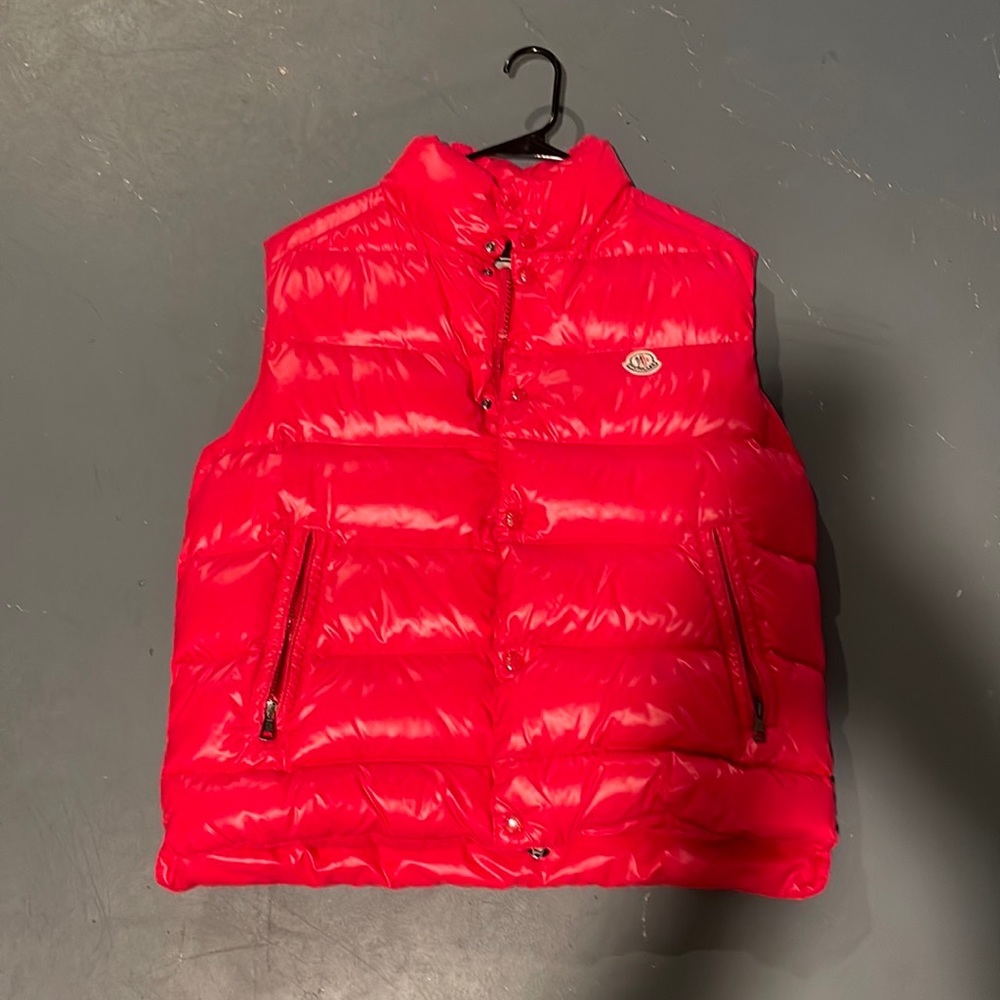 Moncler Tib Gilet Red Down Puffer Vest Size 4